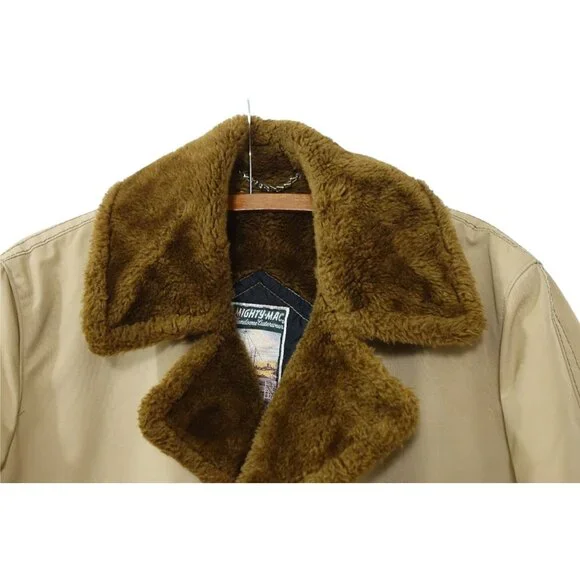 Vintage 70s Mighty Mac Out O'Gloucester Faux Fur Lined Coat Mens Size 40 Sherpa - Picture 2 of 10